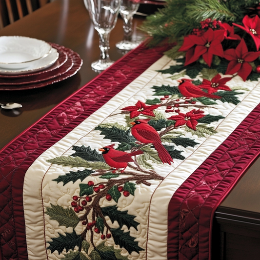 Christmas Cardinal TAI141124280 Quilted Table Runner