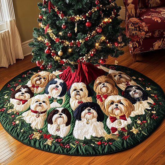 Shih Tzu TAI111124396 Quilted Tree Skirt