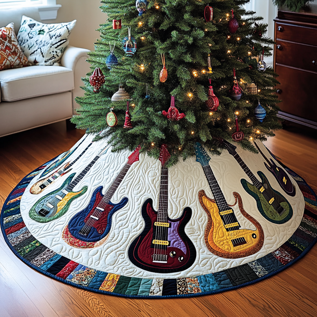 Guitar TAI041024100 Quilted Tree Skirt