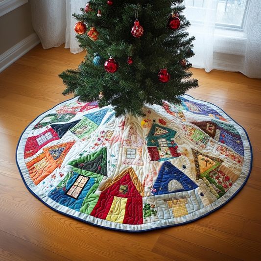 Christmas Houses TAI040924321 Quilted Tree Skirt