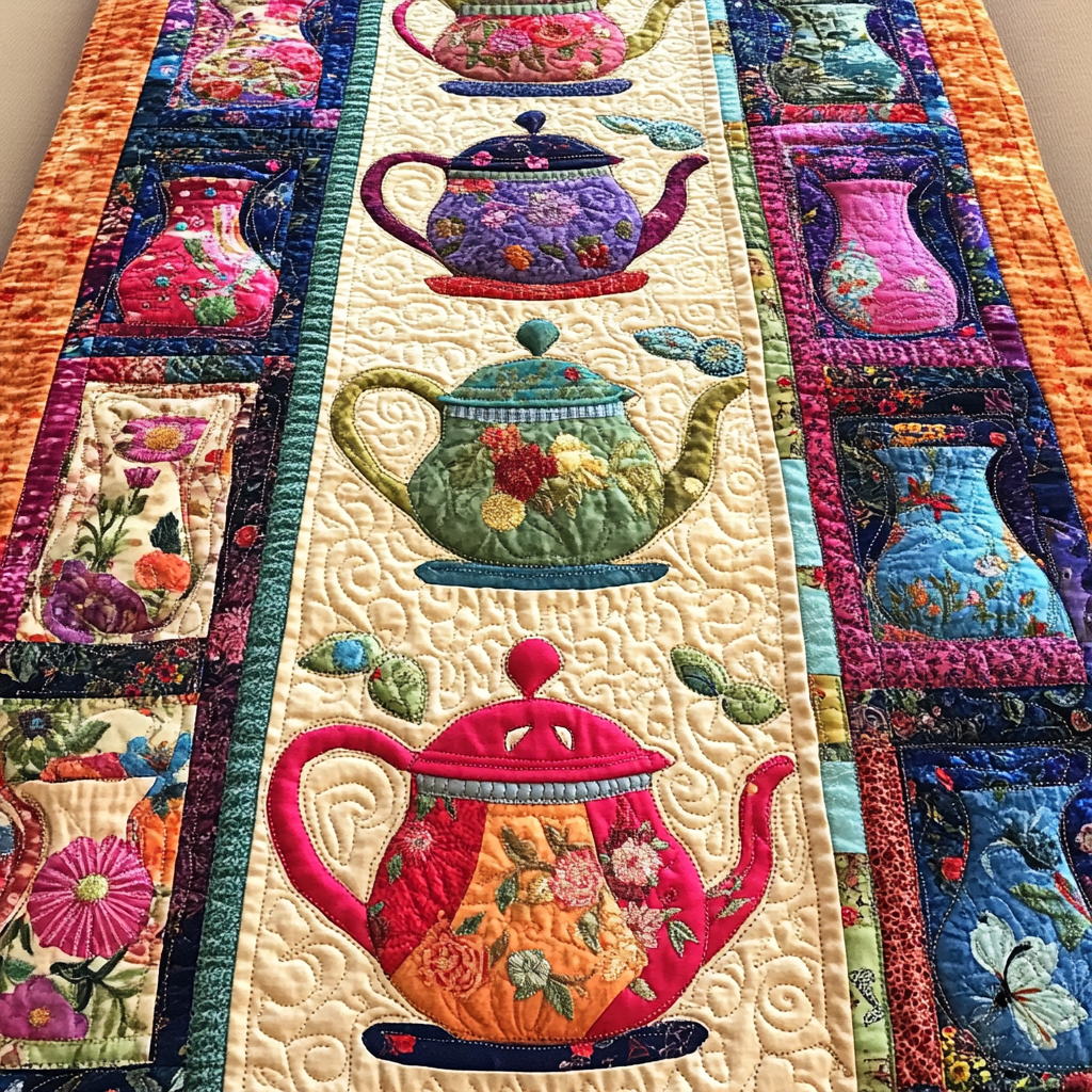 Teapot TAI041024314 Quilted Table Runner