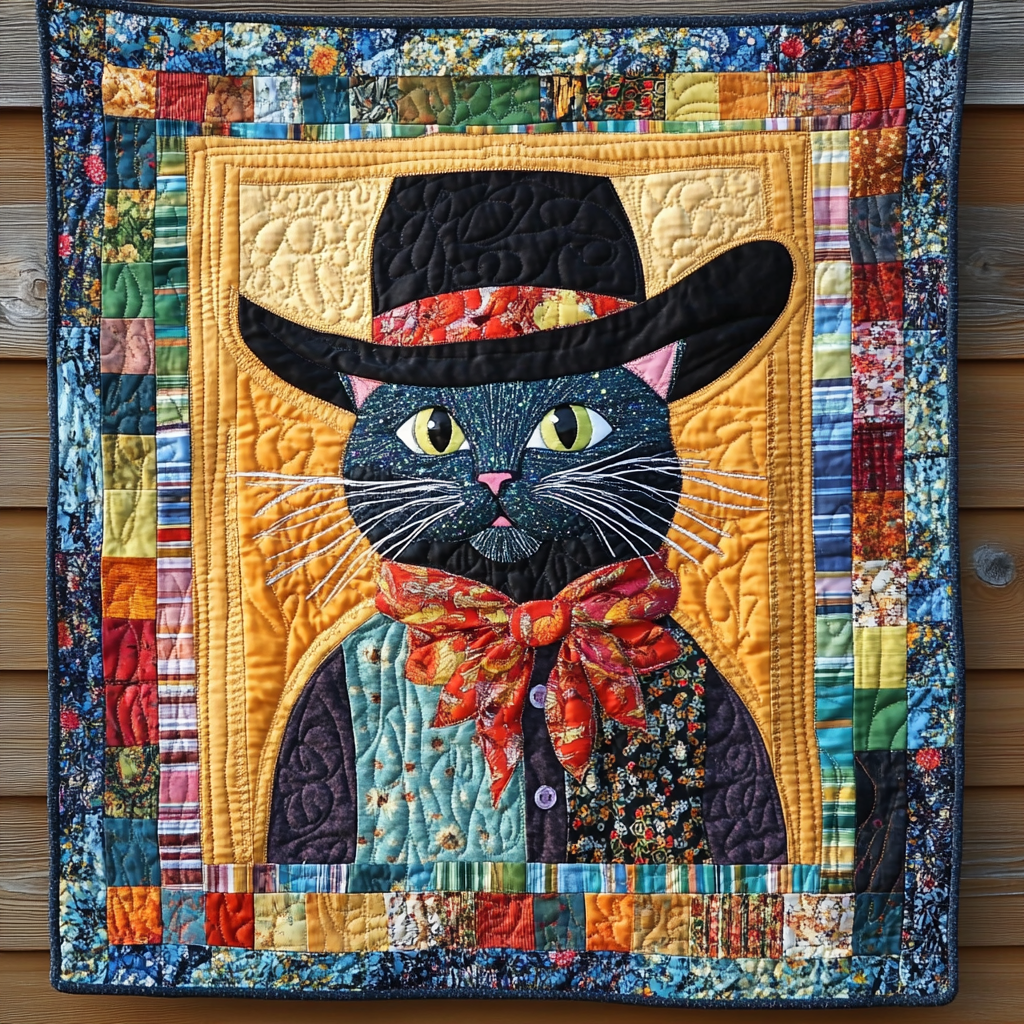 Cowboy Cat DAI241224368 Quilt Blanket