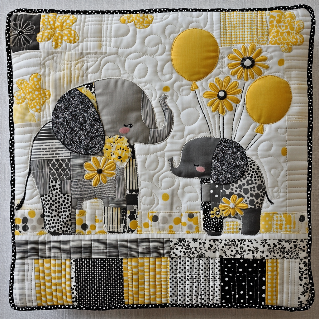 Elephant TAI181024522 Quilted Pillow Case