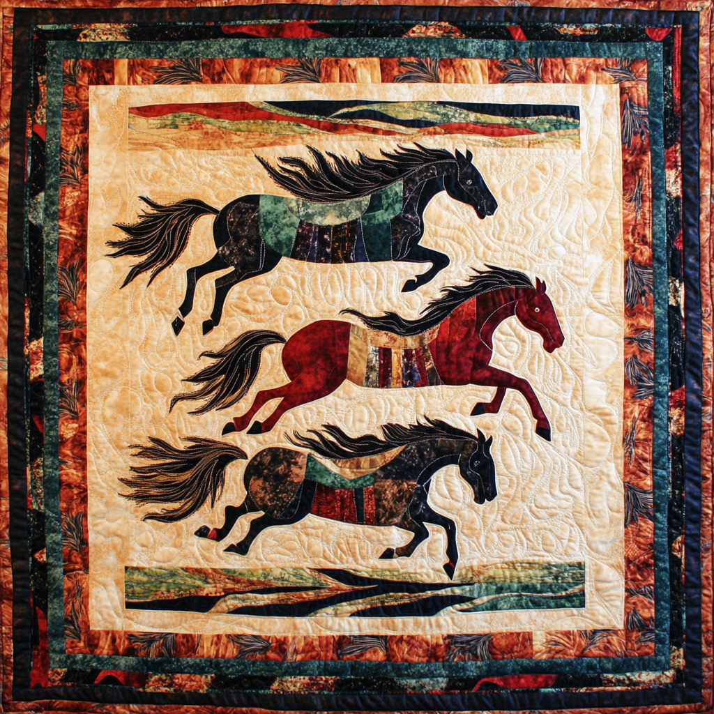 Horse DAI070824073 Quilt Blanket