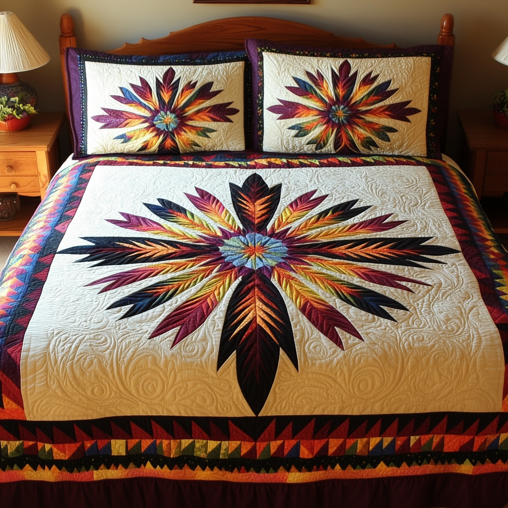 Native American Feather Star DAI171224212 Quilt Bedding Set