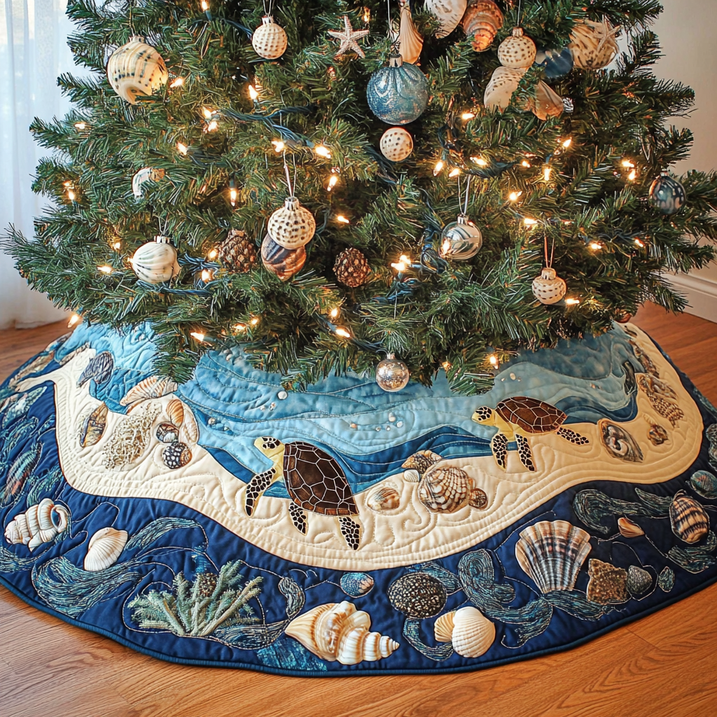 Sea Turtle TAI201124495 Quilted Tree Skirt