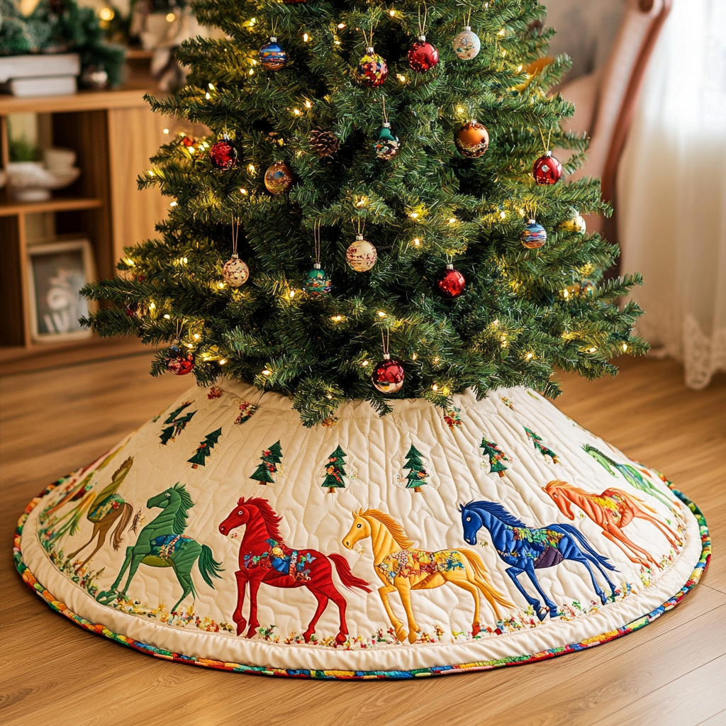 Horse TAI041024124 Quilted Tree Skirt