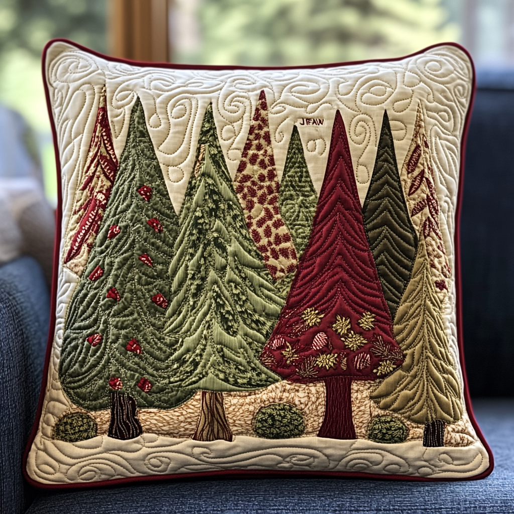 Christmas Tree TAI141124375 Quilted Pillow Case