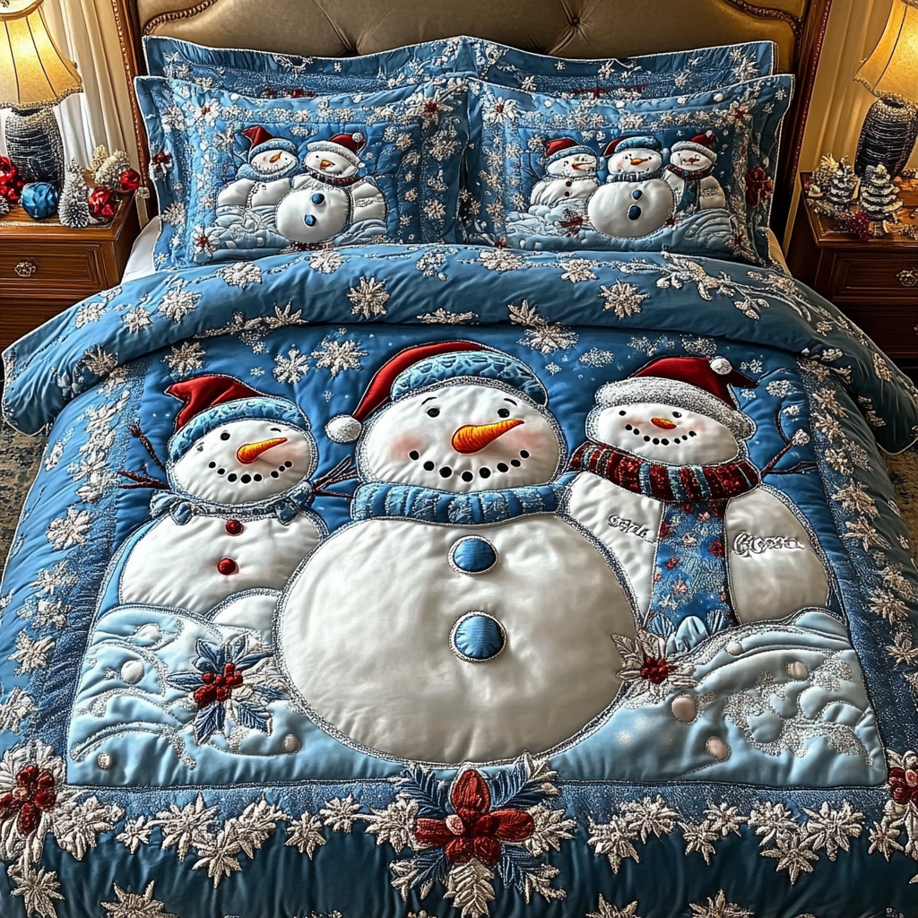 Christmas Snowman TAI101224349 Quilt Bedding Set