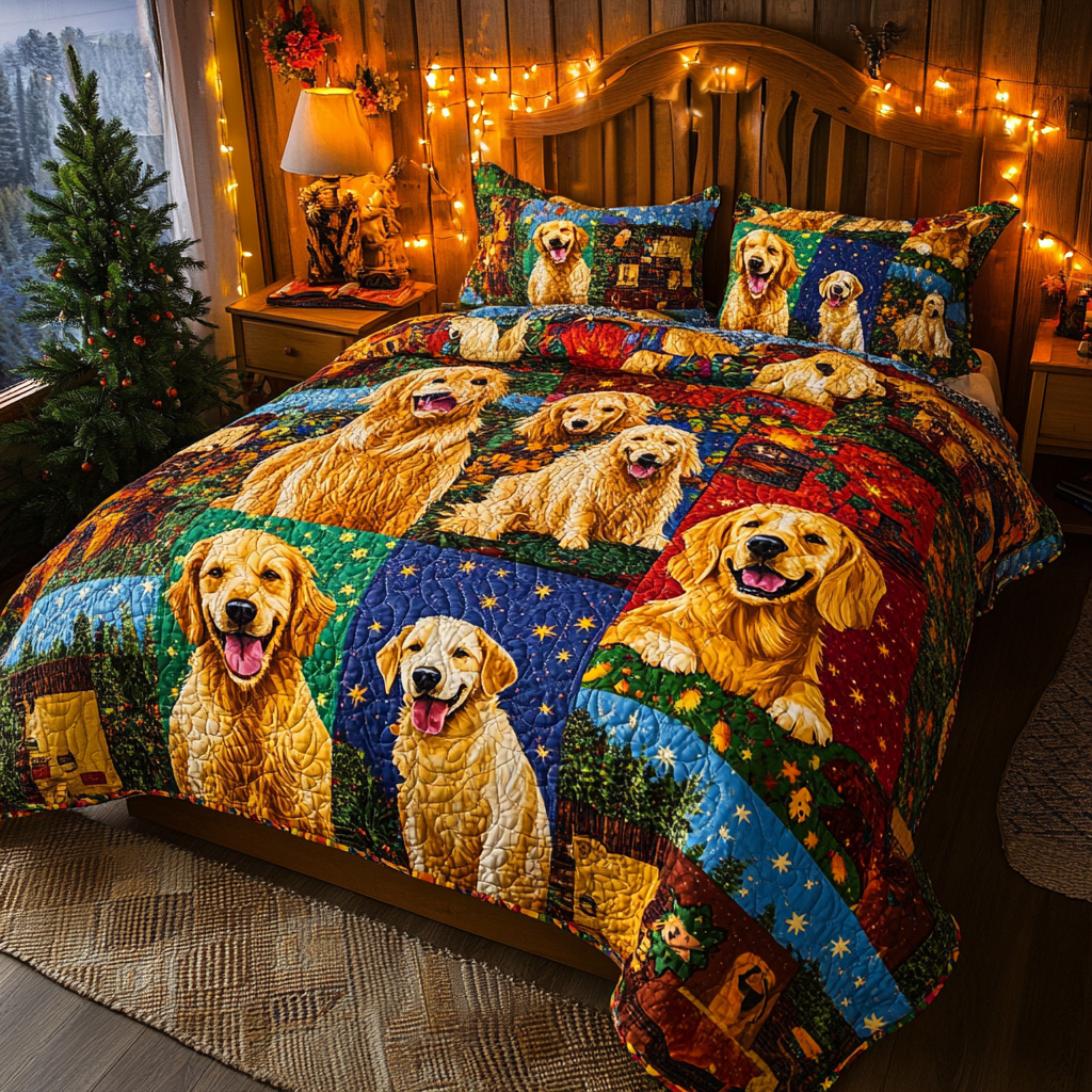 Golden Retriever TAI181024336 Quilt Bedding Set