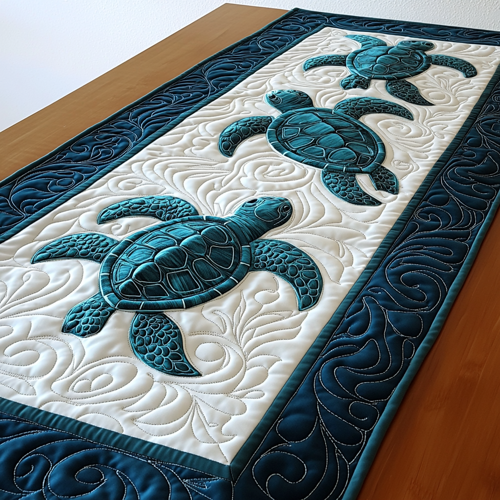 Turtle DAI040225459 Quilted Table Runner