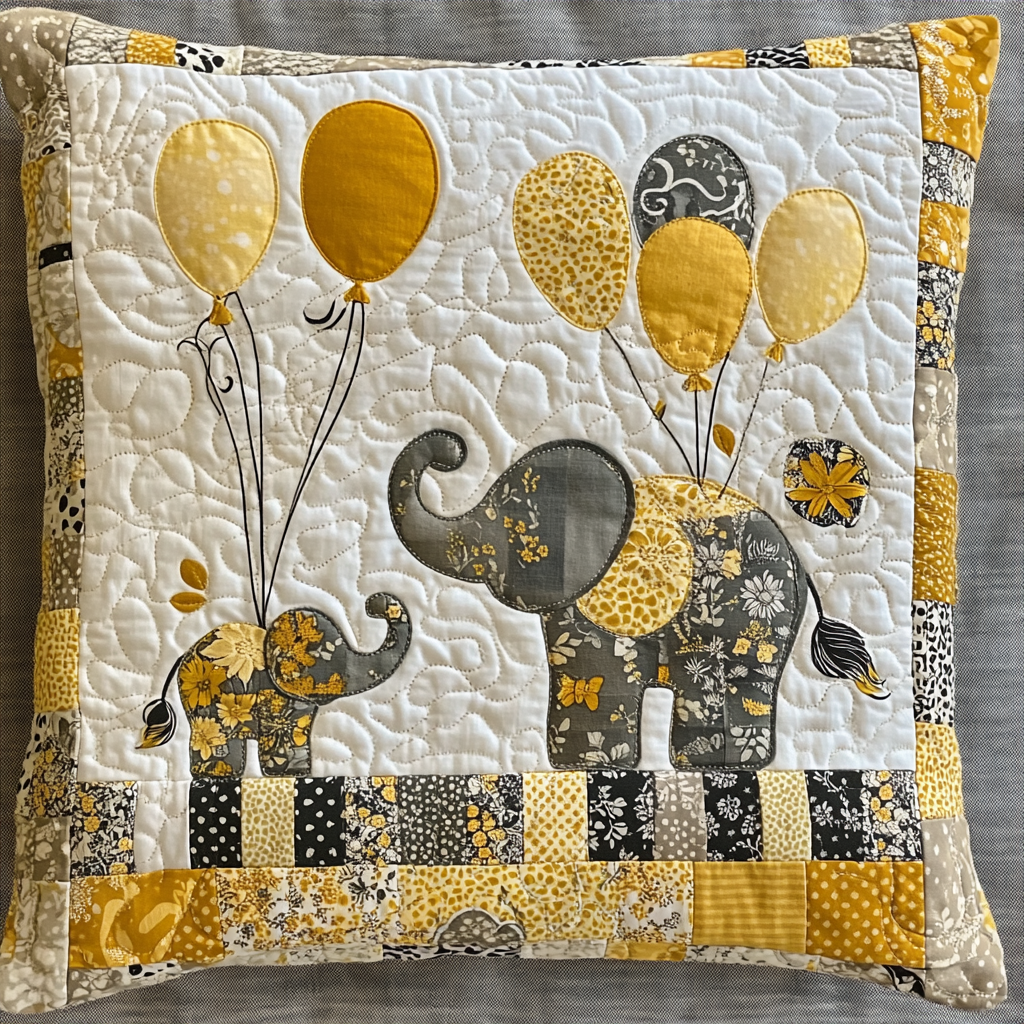 Elephant TAI181024523 Quilted Pillow Case