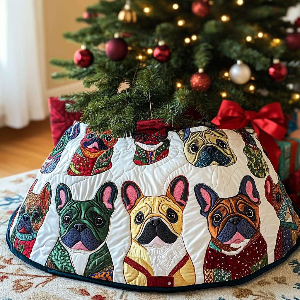 French Bulldog TAI041024217 Quilted Tree Skirt