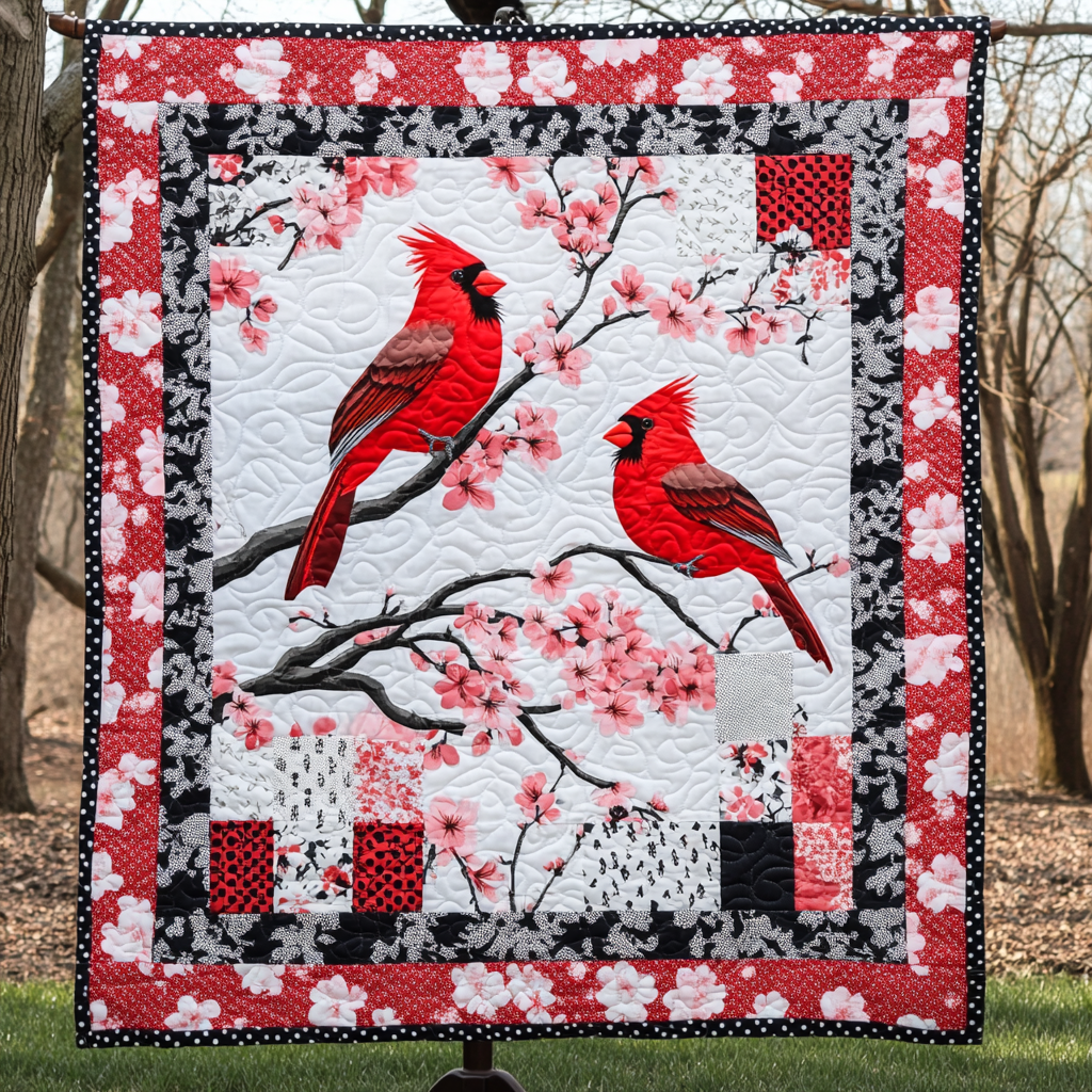 Spring Cardinal TAI121024078 Quilt Blanket