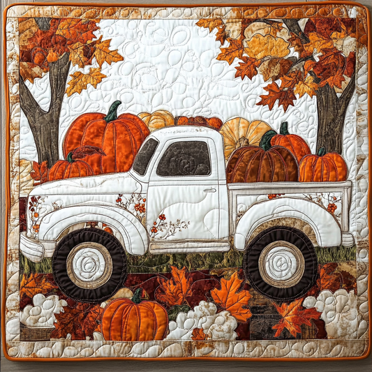 Pumpkin Truck DAI090125257 Quilt Blanket