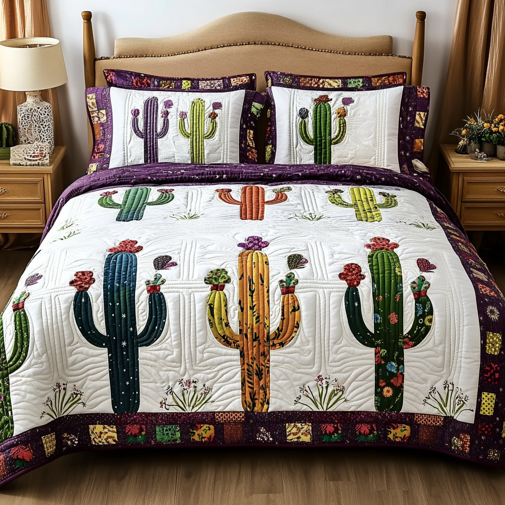 Cactus DAI280824240 Quilt Bedding Set