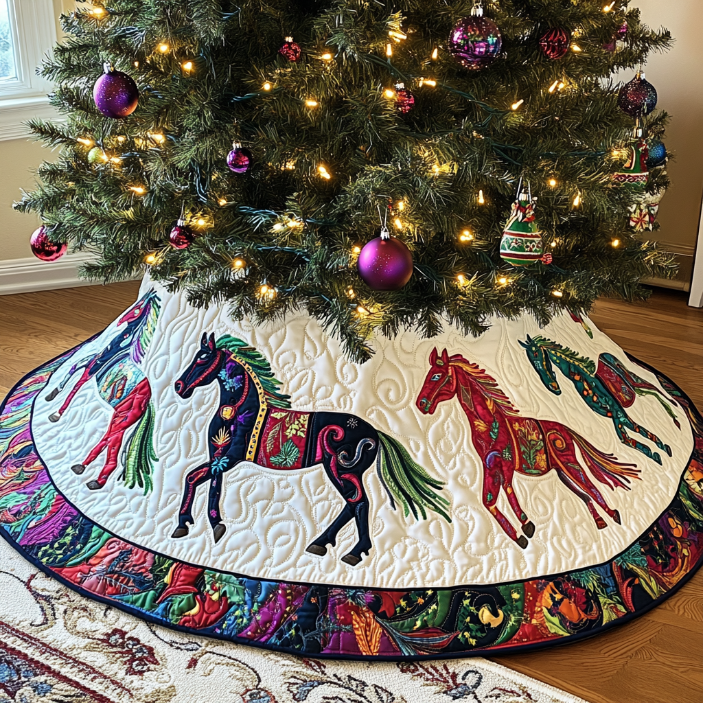 Horse TAI091024274 Quilted Tree Skirt