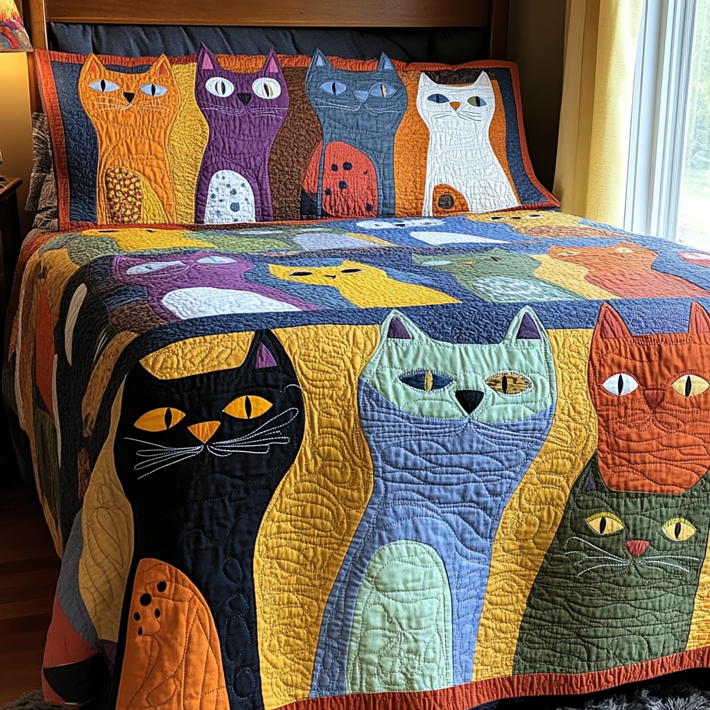 Cat TAI041024531 Quilt Bedding Set