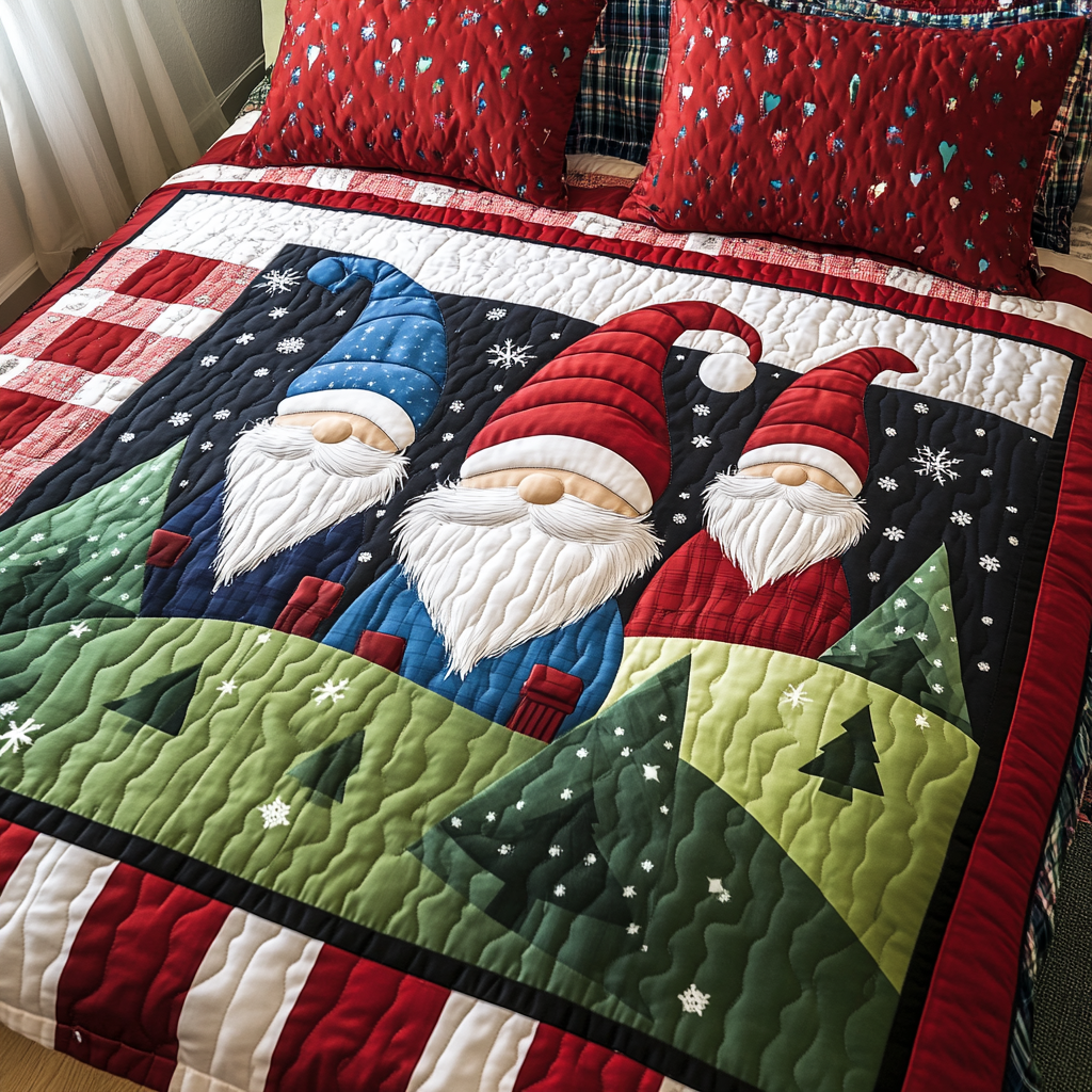 Christmas Gnome TAI181024148 Quilt Bedding Set