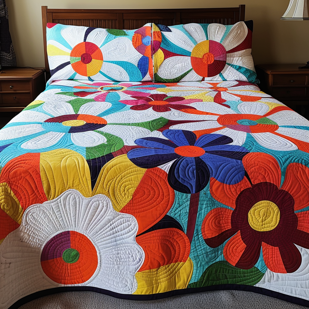 Daisy Flower TAI170724044 Quilt Bedding Set