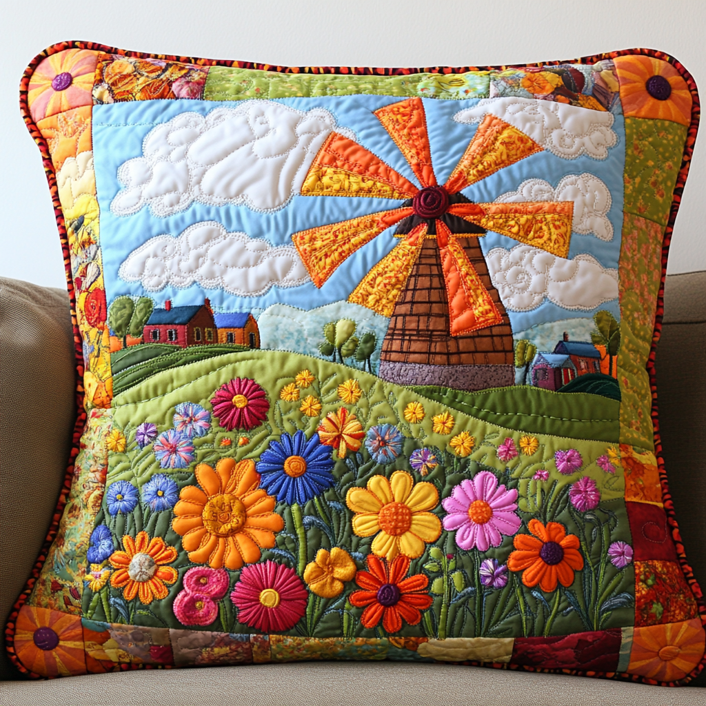 Windmill Field DAI301224132 Quilted Pillow Case