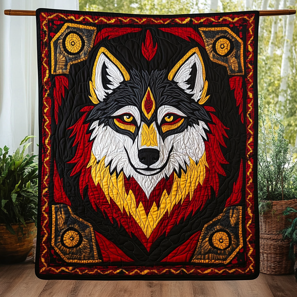 Native American Wolf DAI171224046 Quilt Blanket