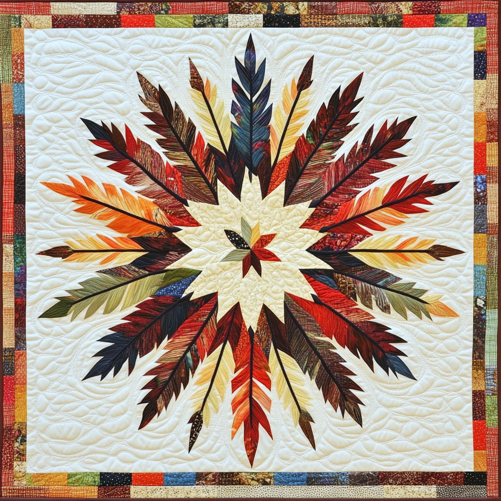 Native American Feather Star DAI090924117 Quilt Blanket