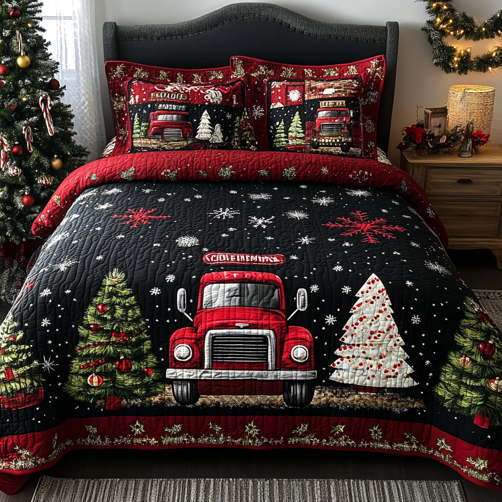 Christmas Truck TAI041024565 Quilt Bedding Set