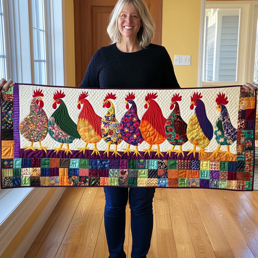 Chicken TAI141124296 Quilted Table Runner