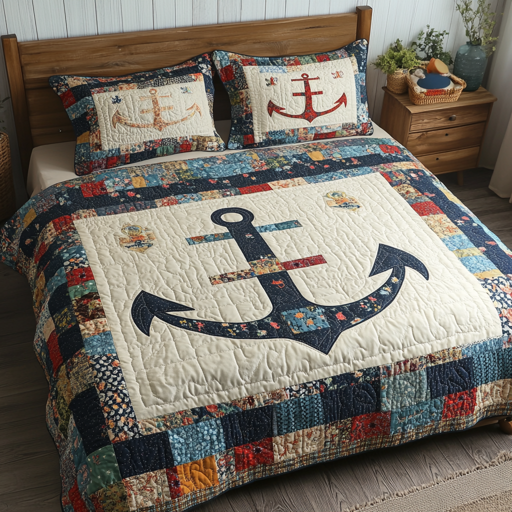 Nautical Anchor DAI280824120 Quilt Bedding Set