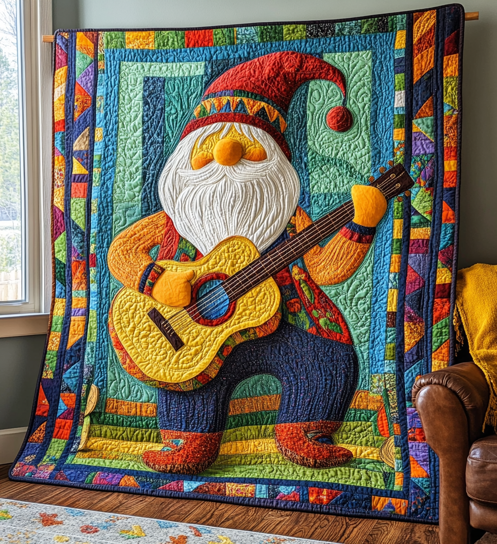 Gnome Guitarist DAI241224341 Quilt Blanket