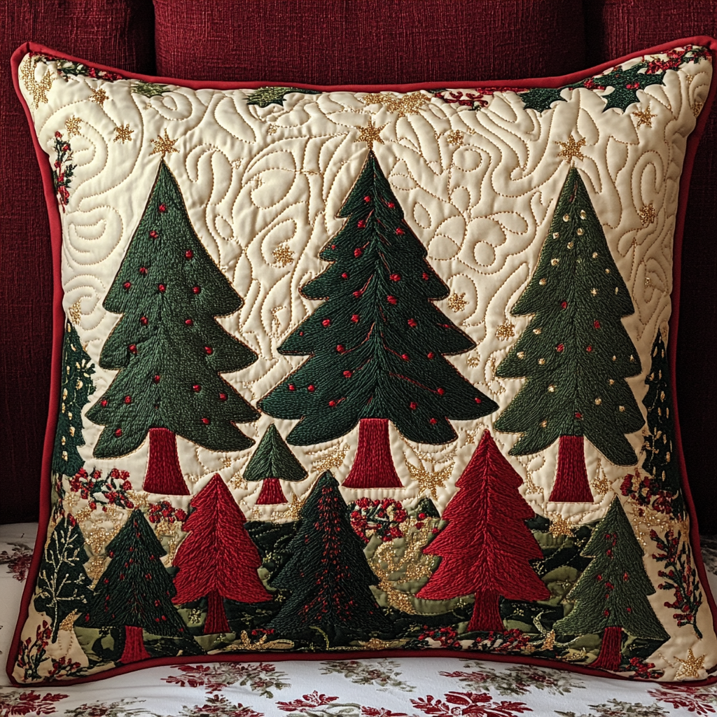 Christmas Tree TAI141124388 Quilted Pillow Case