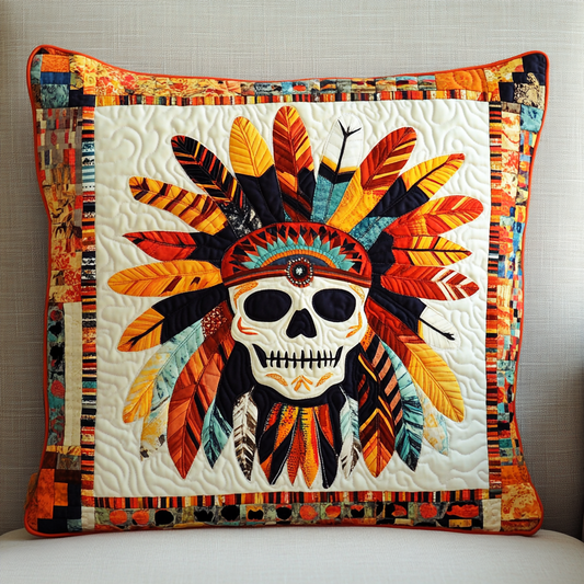 Native American Skull DAI301224166 Quilted Pillow Case