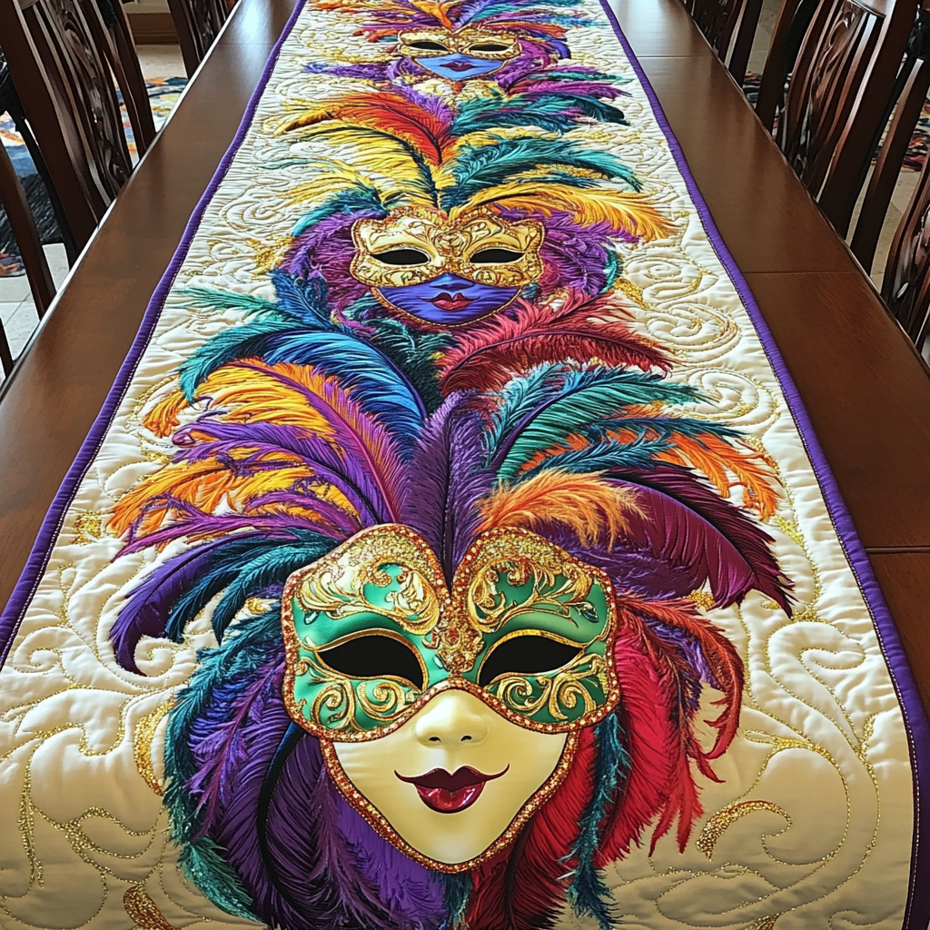 Mardi Gras DAI110225339 Quilted Table Runner