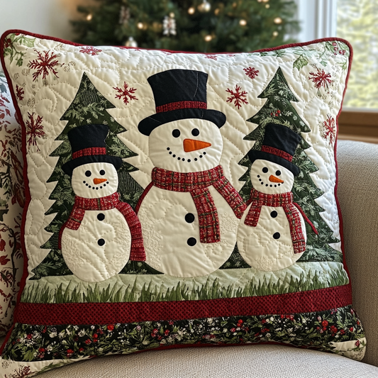 Christmas Snowman TAI141124455 Quilted Pillow Case