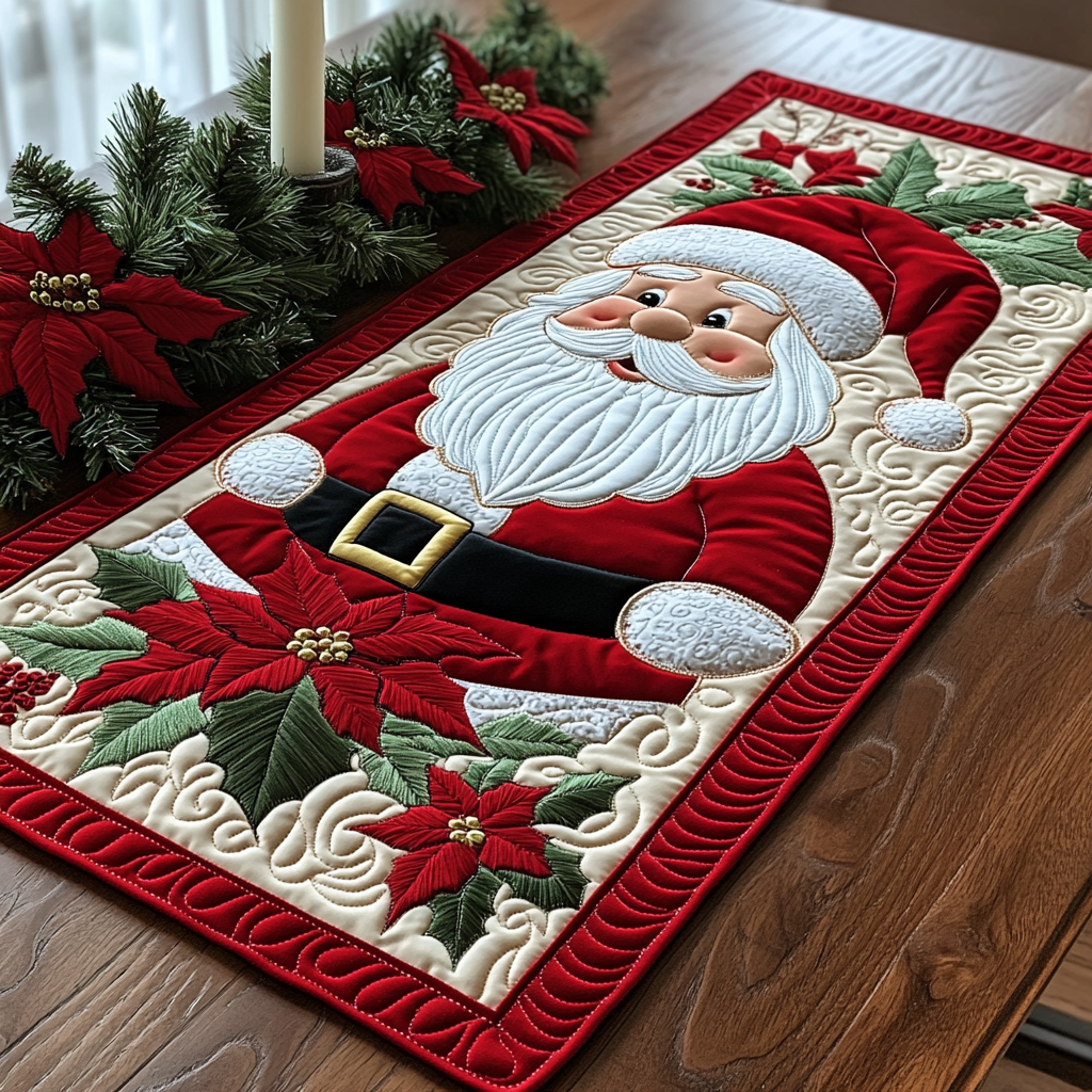 Christmas Santa TAI111124347 Quilted Table Runner