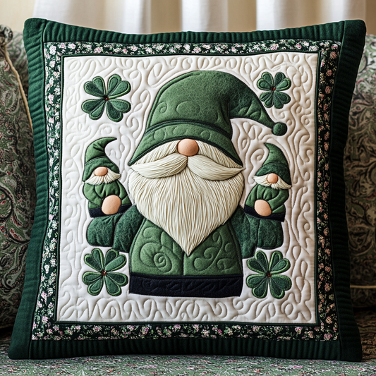 St Patrick's Day Gnome DAI051224151 Quilted Pillow Case