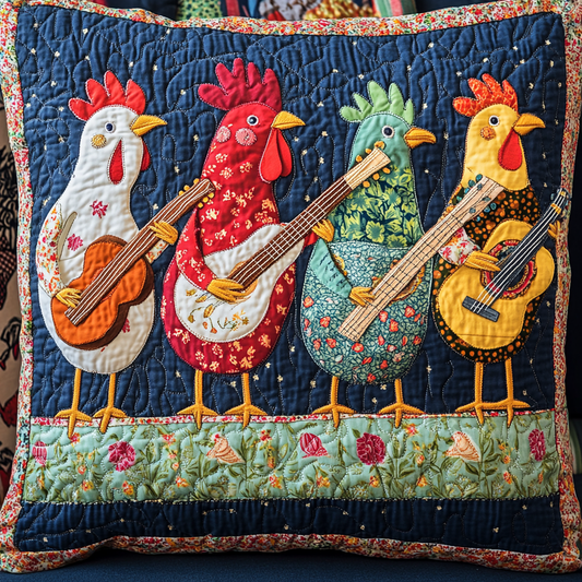 Chicken Guitarist DAI241224109 Quilted Pillow Case