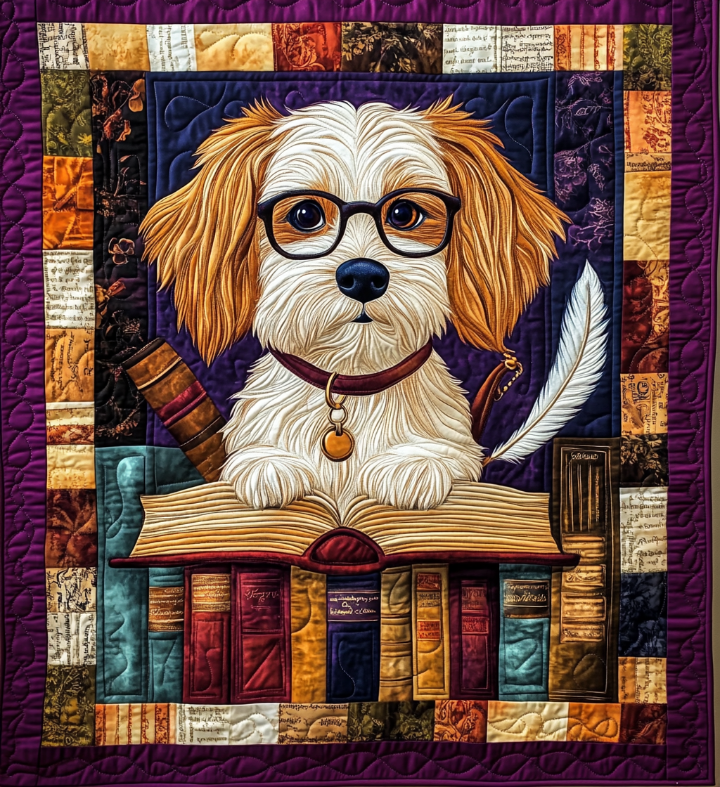 Bookish Dog DAI090125164 Quilt Blanket