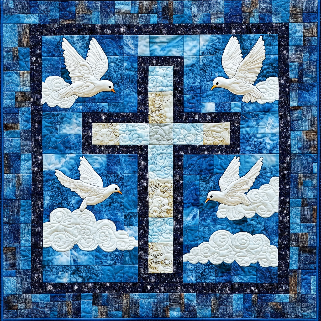 Dove With Christian Cross DAI231124043 Quilt Blanket