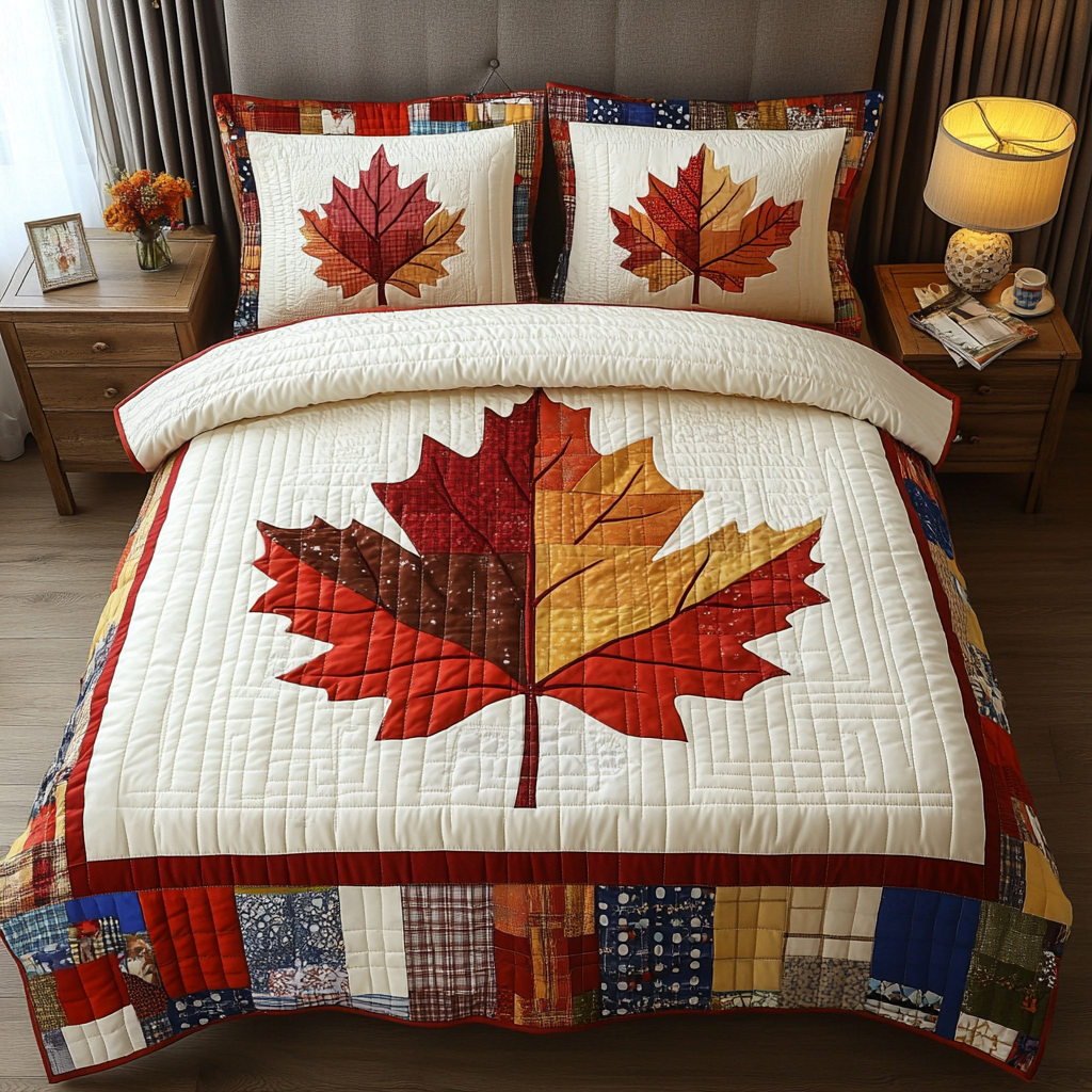 Maple Leaves DAI040924012 Quilt Bedding Set