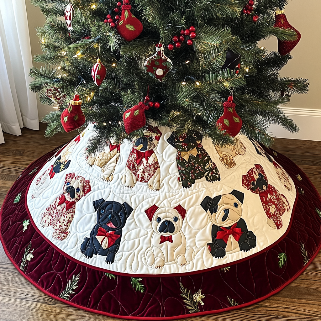 French Bulldog TAI041024222 Quilted Tree Skirt