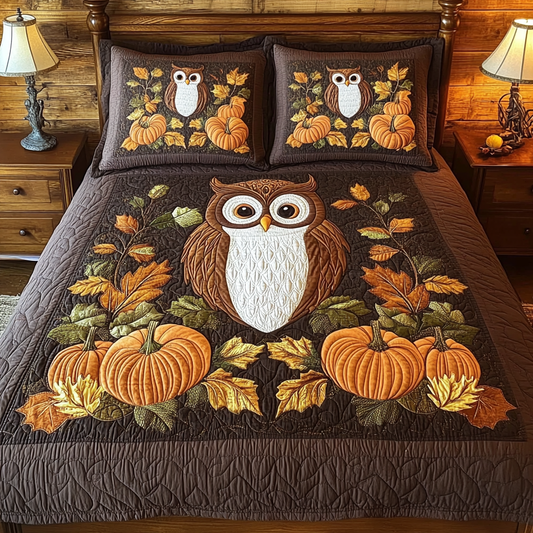 Pumpkin Owl DAI090125252 Quilt Blanket