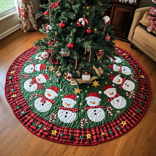 Christmas Snowman TAI041024169 Quilted Tree Skirt