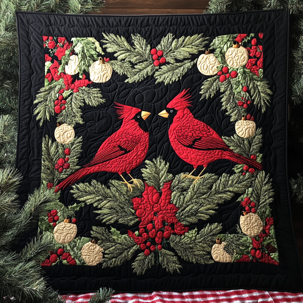 Christmas Cardinal TAI041024408 Quilt Blanket