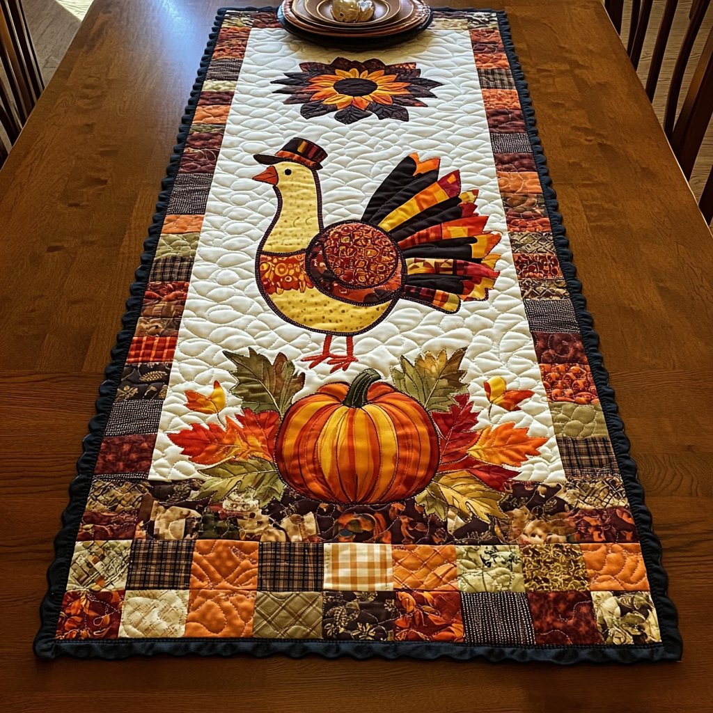 Autumn Turkey TAI041024345 Quilted Table Runner – Charming Favor