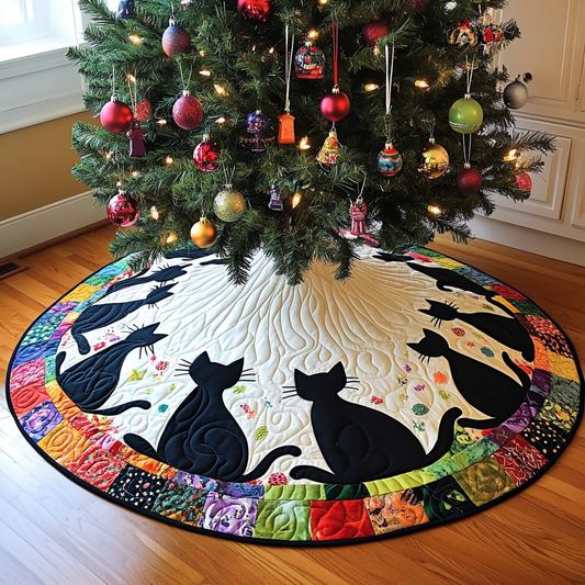 Black Cat TAI021024186 Quilted Tree Skirt