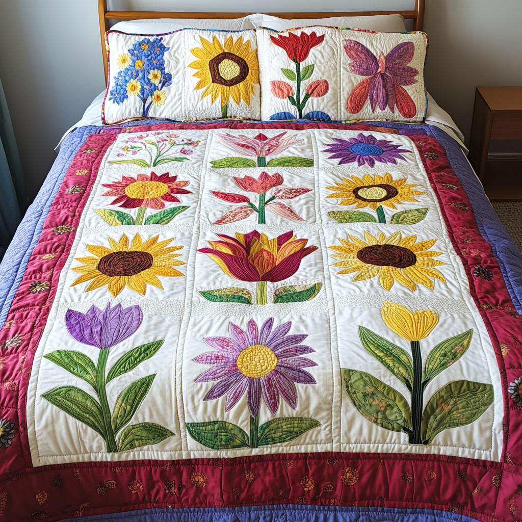 Flower DAI280824038 Quilt Bedding Set