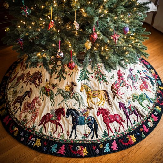 Horse TAI091024279 Quilted Tree Skirt