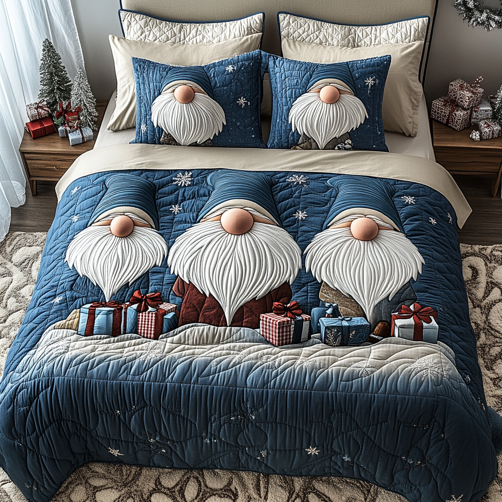 Christmas Gnome TAI141124048 Quilt Bedding Set